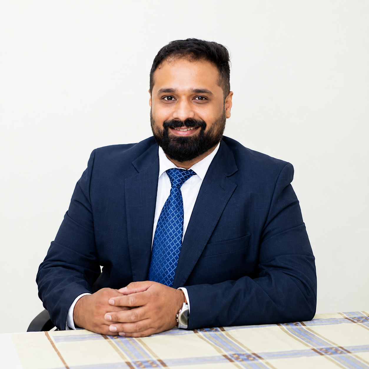 Dr. Suraj Kodak seated in his clinic